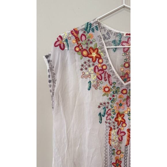 JOHNNY WAS Heidi Cupra Rayon Tunic Top or Dress with Embroidery Size Large 1760 - Picture 5 of 11